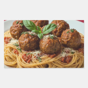 Spaghetti & Meatballs Rectangular Sticker