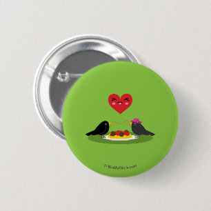 Spaghetti Meatballs Romantic Date 6 Cm Round Badge