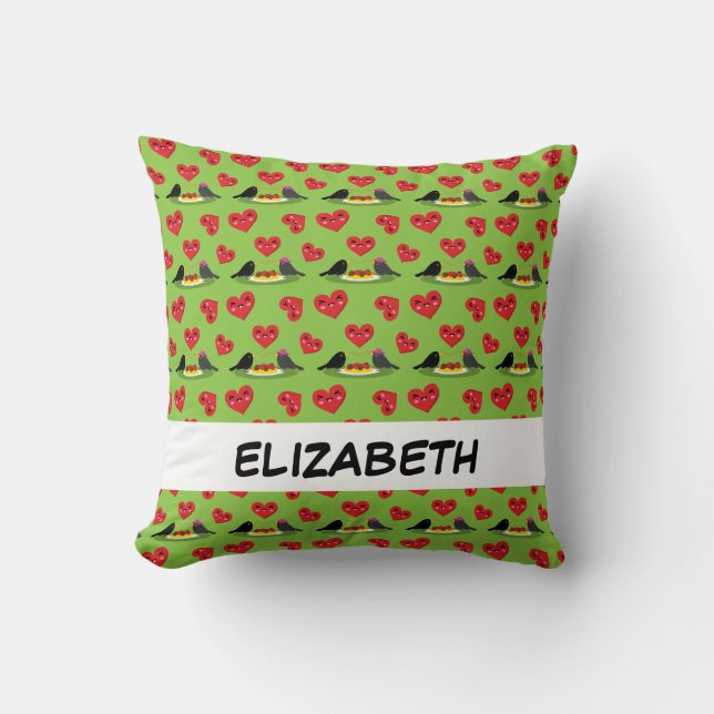 Spaghetti Meatballs Romantic Date | Add Your Name Cushion (Front)