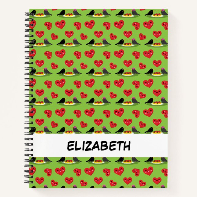Spaghetti Meatballs Romantic Date | Add Your Name Notebook (Front)