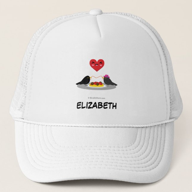 Spaghetti Meatballs Romantic Date | Add Your Name Trucker Hat (Front)