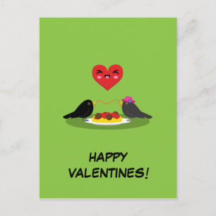 Spaghetti Meatballs Romantic Date   Add Your Text Postcard