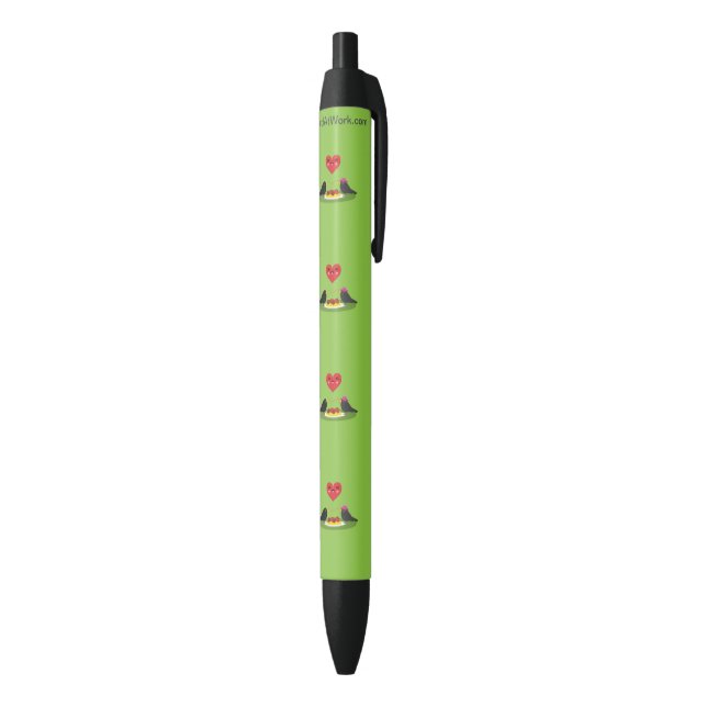 Spaghetti Meatballs Romantic Date Black Ink Pen (Bottom (Vertical))