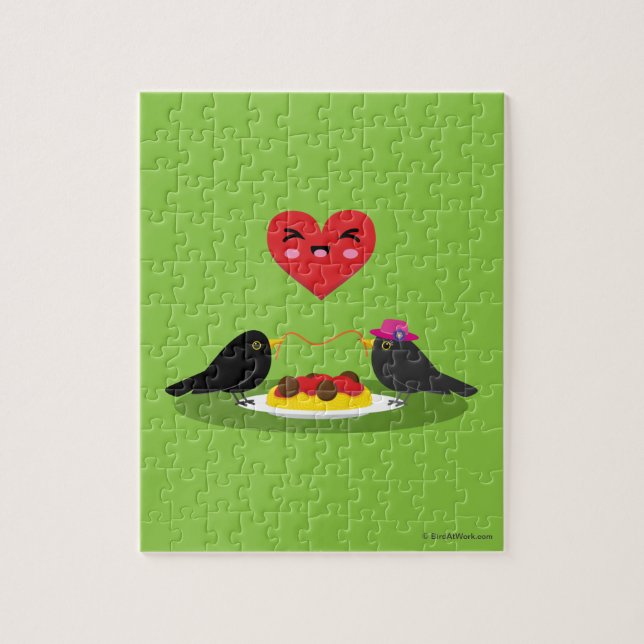Spaghetti Meatballs Romantic Date Jigsaw Puzzle (Vertical)
