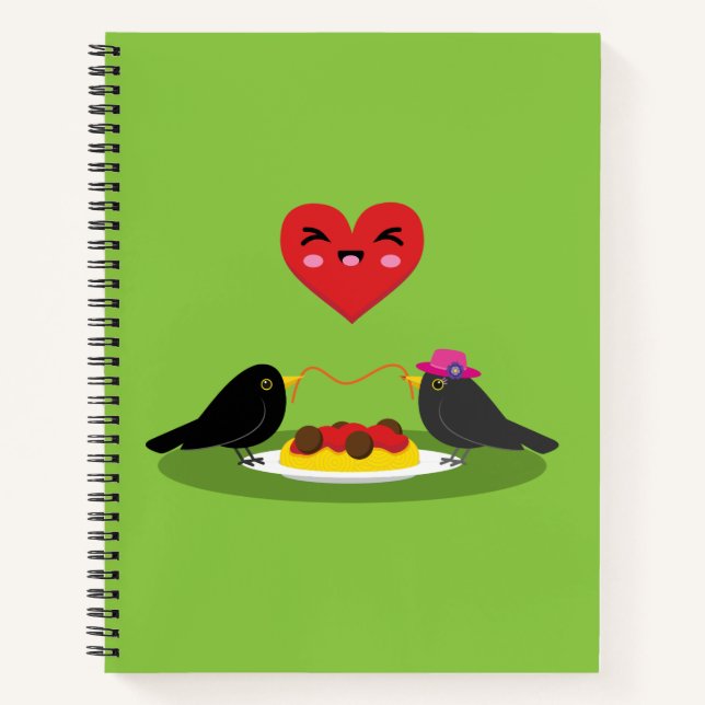 Spaghetti Meatballs Romantic Date Notebook (Front)