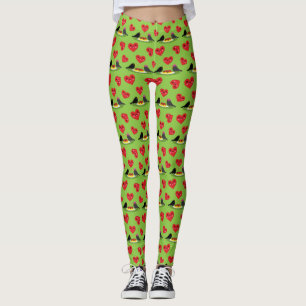Spaghetti Meatballs Romantic Date Pattern Leggings