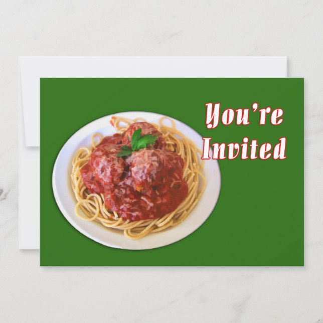 Spaghetti & Meatballs You're Invited Invitation (Front)