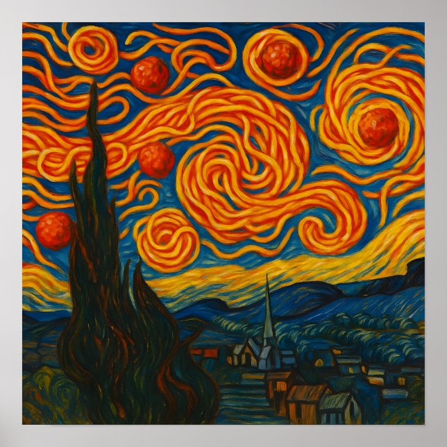 Spaghetti Night - Square Poster (Front)