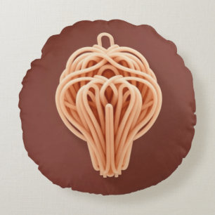 Spaghetti Noodle Unique Pattern Round Cushion