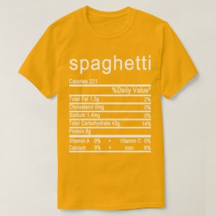 spaghetti Nutrition Facts label T-Shirt