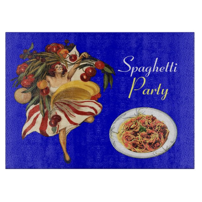 SPAGHETTI PARTY DANCE,ITALIAN KITCHEN AND TOMATOES CUTTING BOARD (Front)