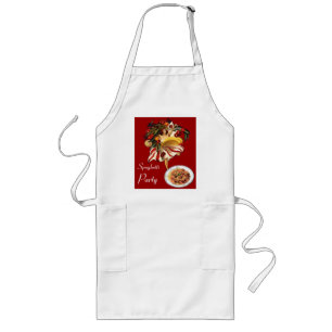 SPAGHETTI PARTY DANCE,ITALIAN KITCHEN AND TOMATOES LONG APRON