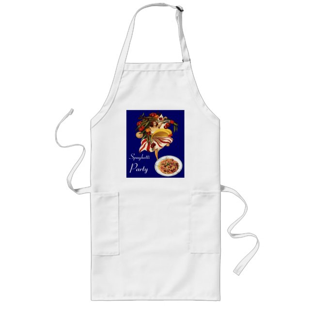 SPAGHETTI PARTY DANCE,ITALIAN KITCHEN AND TOMATOES LONG APRON (Front)