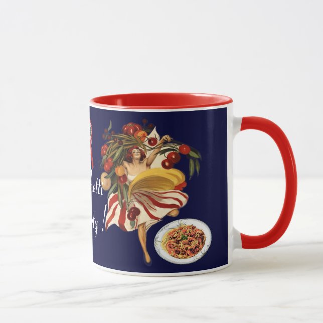 SPAGHETTI PARTY DANCE,ITALIAN KITCHEN AND TOMATOES MUG (Right)