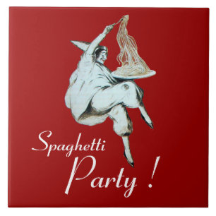 SPAGHETTI PARTY,ITALIAN KITCHEN Dinner Invitation Ceramic Tile