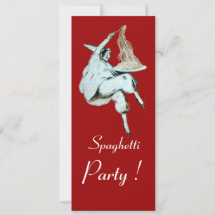 SPAGHETTI PARTY, ITALIAN KITCHEN dinner red green Invitation