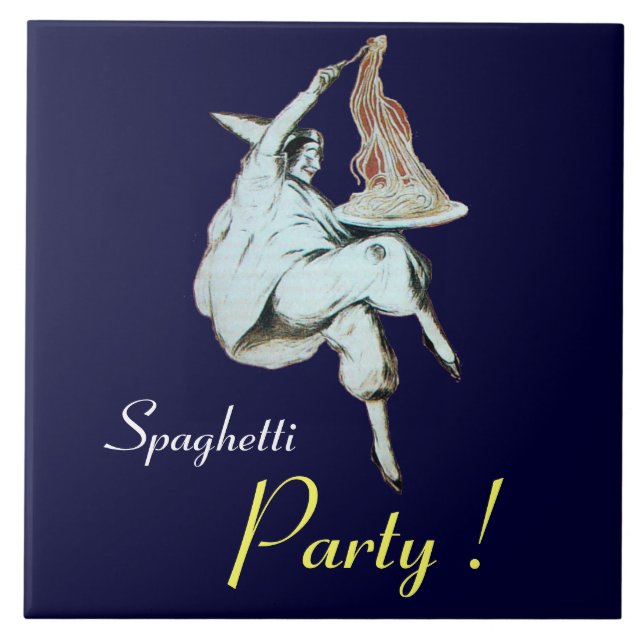 SPAGHETTI PARTY, ITALIAN KITCHEN ,purple Ceramic Tile (Front)