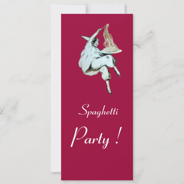 SPAGHETTI PARTY,ITALIAN KITCHEN red dinner, brunch Invitation (Front)