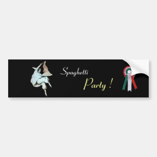 SPAGHETTI PARTY ITALIAN KITCHEN, RESTAURANT black Bumper Sticker