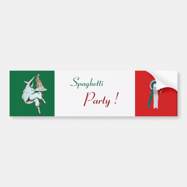 SPAGHETTI PARTY ITALIAN KITCHEN, RESTAURANT green Bumper Sticker (Front)