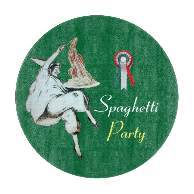 SPAGHETTI PARTY ITALIAN KITCHEN, RESTAURANT,Green Cutting Board (Front)