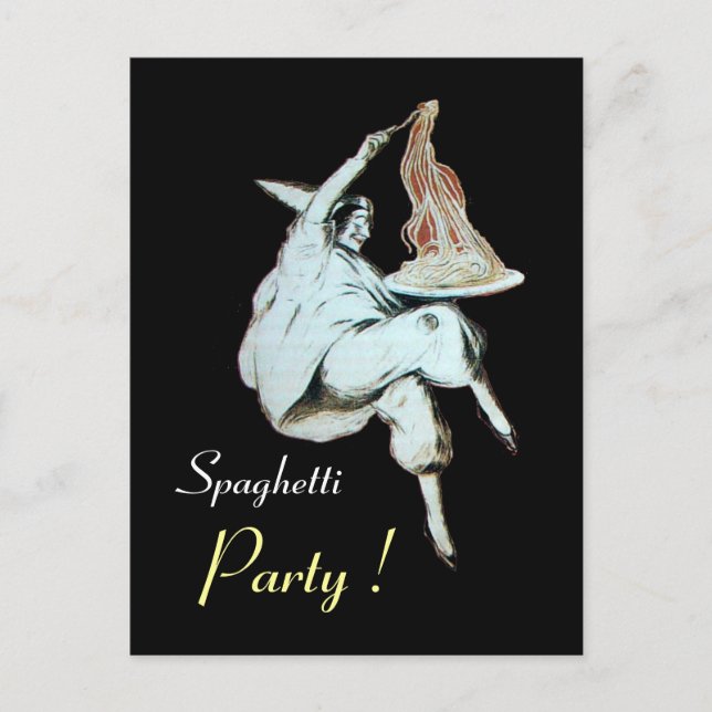 SPAGHETTI PARTY ITALIAN KITCHEN, RESTAURANT Recipe Invitation Postcard (Front)