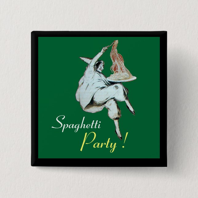 SPAGHETTI PARTY ITALIAN KITCHEN, RESTAURANT red 15 Cm Square Badge (Front)