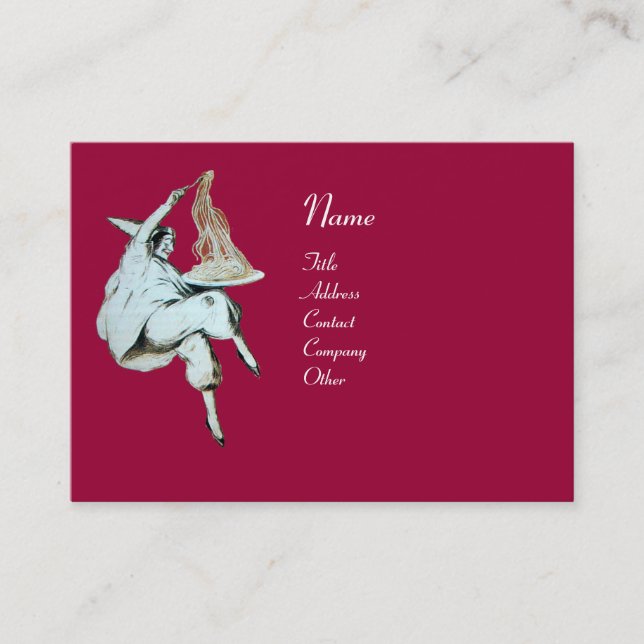 SPAGHETTI PARTY ITALIAN KITCHEN, RESTAURANT red Business Card (Front)