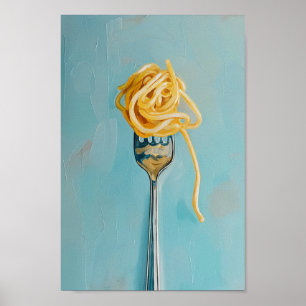 Spaghetti Pasta on Fork Wall Art for Kitchen