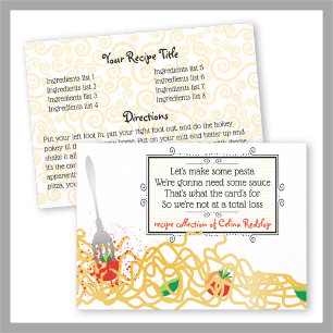 Spaghetti pasta sauce cooking cookbook recipe card