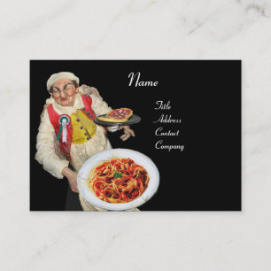 SPAGHETTI & PIZZA PARTY  ITALIAN KITCHEN,black red Business Card