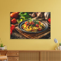 Spaghetti Puttanesca with Fresh Tomatoes and Olive