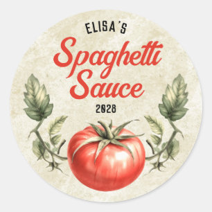Spaghetti Sauce custom vintage style canning Classic Round Sticker