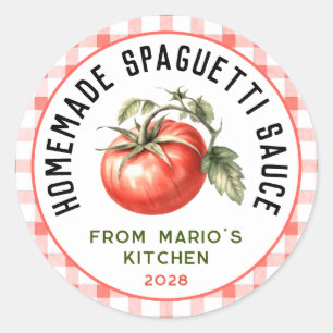 Spaghetti sauce for homemade preserve classic round sticker