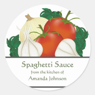 Spaghetti Sauce Ingredients Classic Round Sticker