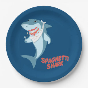 Spaghetti Shark Paper Plate