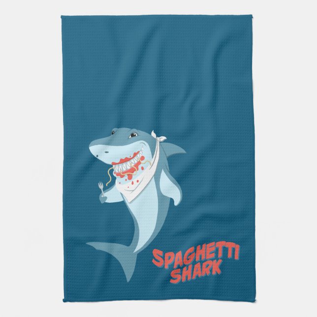 Spaghetti Shark Tea Towel (Vertical)