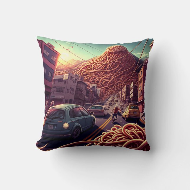 Spaghetti Volcano Cushion (Front)