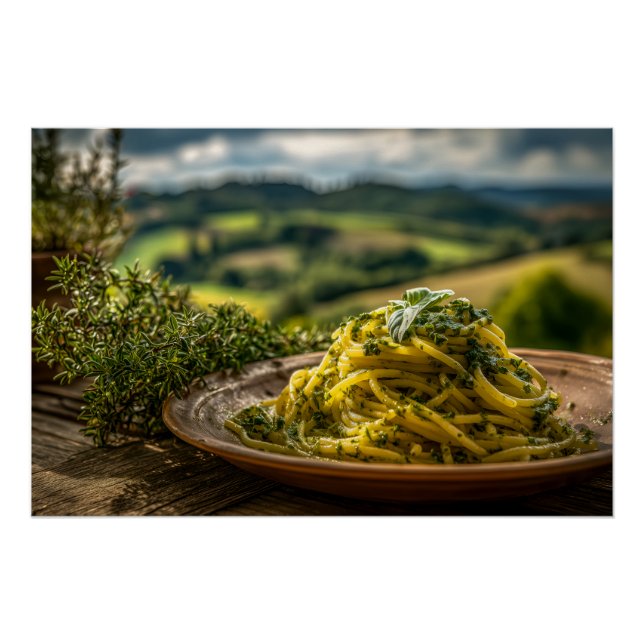 Spaghetti with Fresh Herbs Poster (Front)