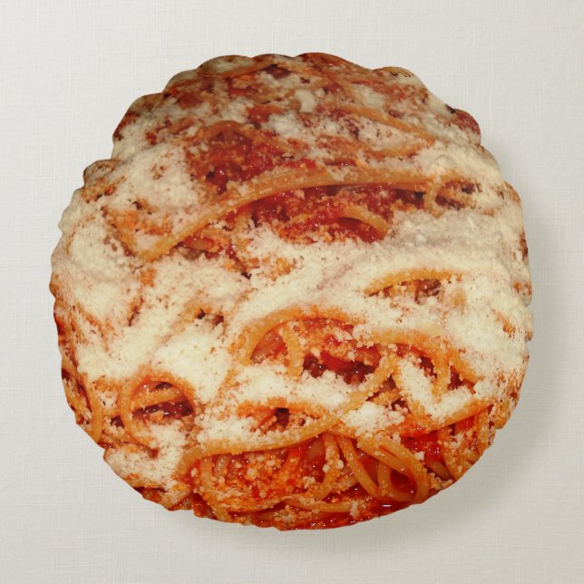 Spaghetti with Parmesan Cheese Throw Pillow (Front)