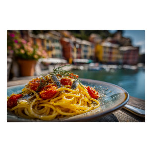 Spaghetti with Sardines and Fennel Poster