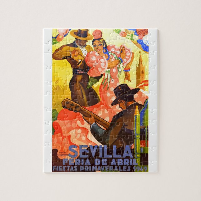 Spain 1949 Seville April Fair Poster Jigsaw Puzzle (Vertical)