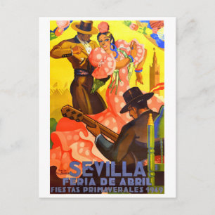Spain 1949 Seville April Fair Poster Postcard