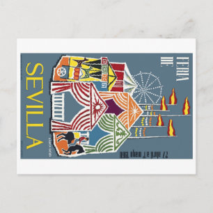 Spain 1960 Seville Festival Poster Postcard