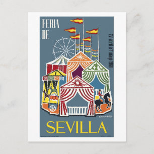 Spain 1960 Seville Festival Poster Postcard