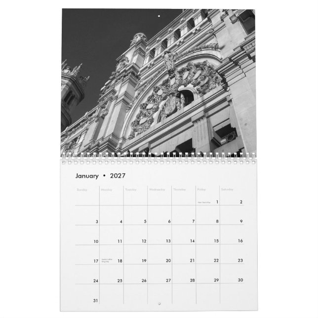 Spain 2009 calendar (Jan 2027)