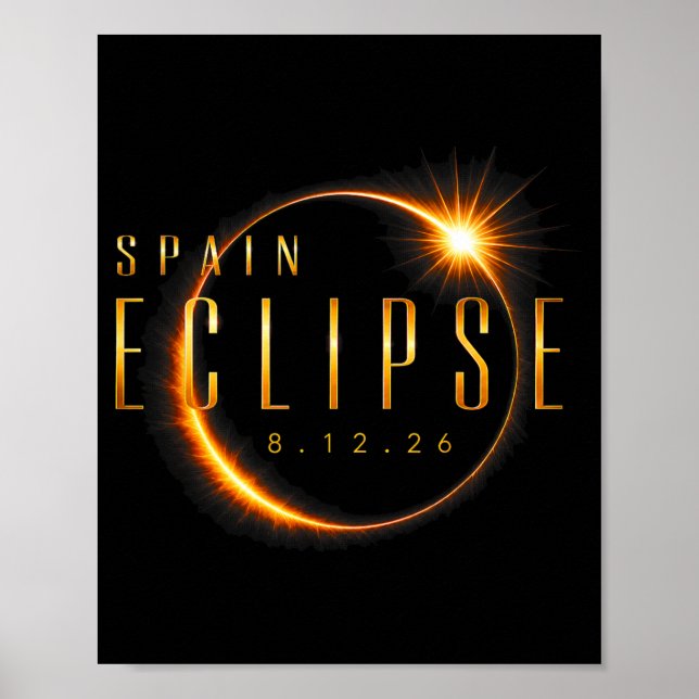 Spain 2026 Total Eclipse 08 12 26 Solar Eclipse Poster (Front)