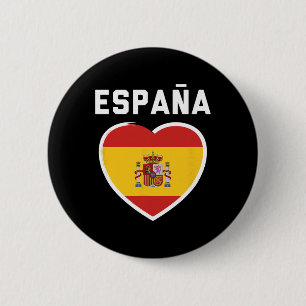 Spain And Espana - Soccer And Footbyll Flag Jersey 6 Cm Round Badge