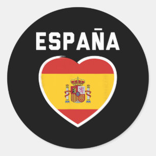Spain And Espana - Soccer And Footll Flag Jersey  Classic Round Sticker