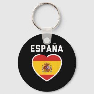 Spain And Espana - Soccer And Footll Flag Jersey Key Ring